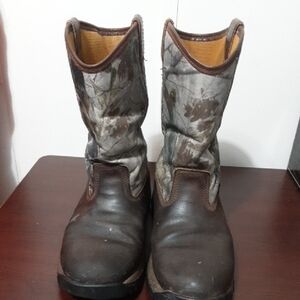 Georgia Boot Men's 9.5 Camouflage and Brown Leather Mid-Calf Boots